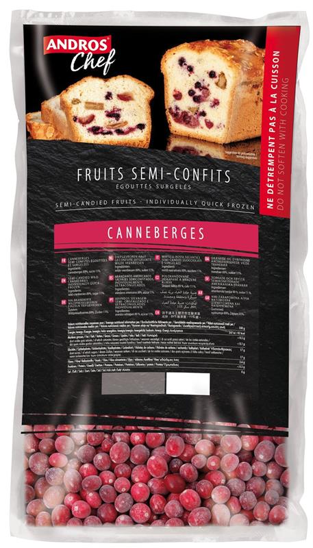 Halfgekonfijte cranberries - 1kg