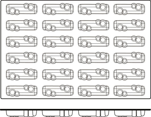 Sq038 - Sessantaquaranta N. 24 Bulles 120X35h 30mm Nero - Siliconen bakvorm driehoek