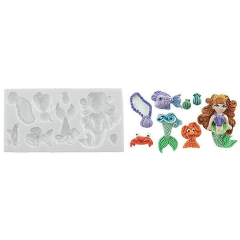 Slk1006 - Stampo Siliconen Marmaid - Chocolade mal