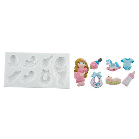 Slk1014 - Stampo Siliconen Baby Shower - Chocolade mal