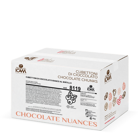 Blueberry Chunks – Witte chocolade met blauwe bes – 4kg