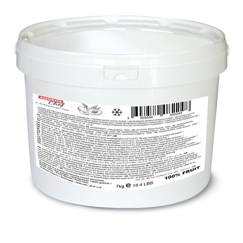 Bevroren witte perzik ongezoet - Fruitpuree - 7kg